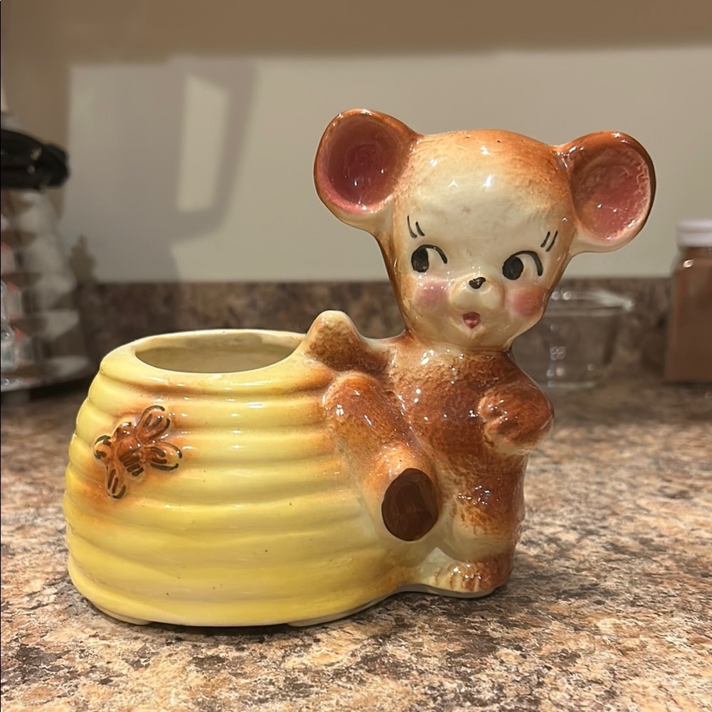 Charming Brown and Yellow Bear Figurine